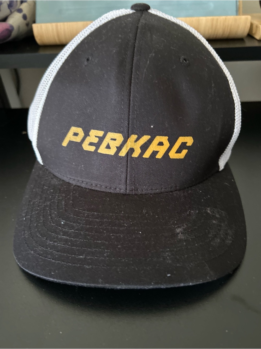 Black & White 'PEBKAC' Mesh-Back Cap